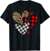 Hearts Leopard Buffalo Plaid Valentines Day 2023 Heart Love T-Shirt