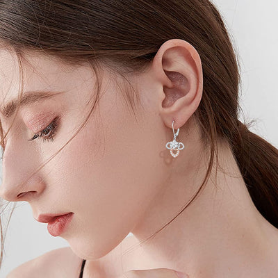 Valentines Day Gifts Heart Earrings for Women Dangle S925 Sterling Silver Heart Leverback Drop Earrings Jewelry Gift for Her Girls Sensitive Ears