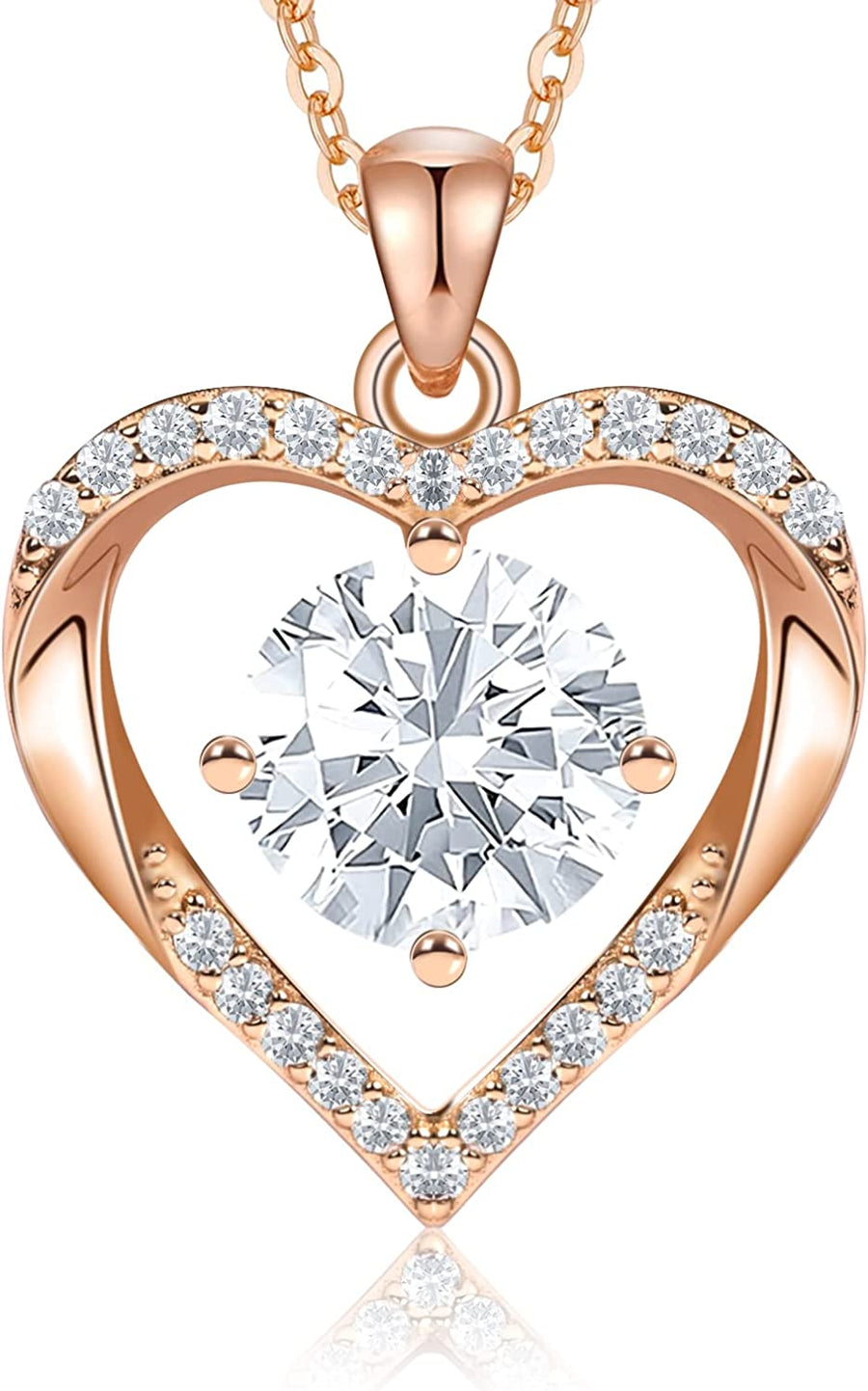 Heart Birthstone Necklaces for Women, 925 Sterling Silver Pendant Necklace, Birthday Valentine'S Day Jewelry Gifts for Wife Girlfriend Mom Her