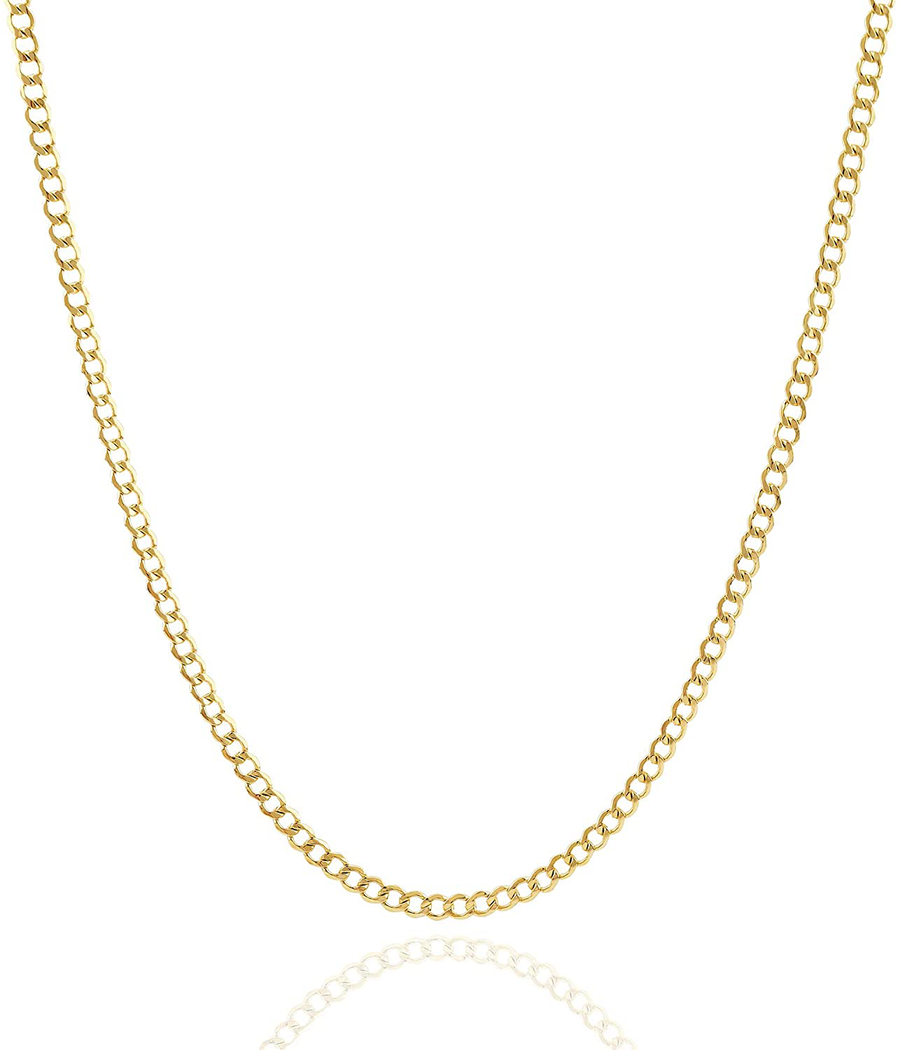 Jewelry Atelier Gold Chain Necklace Collection - 14K Solid Yellow Gold Filled Miami Cuban Curb Link Chain Necklaces for Women and Men with Different Sizes (2.7Mm, 3.6Mm, 4.5Mm, or 5.5Mm)