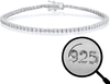 Real Solid 925 Sterling Silver 2Mm CZ Tennis Bracelet - 6-8.5" Iced Diamond One Row Bracelet - Thin & Great for Classy Everyday Look