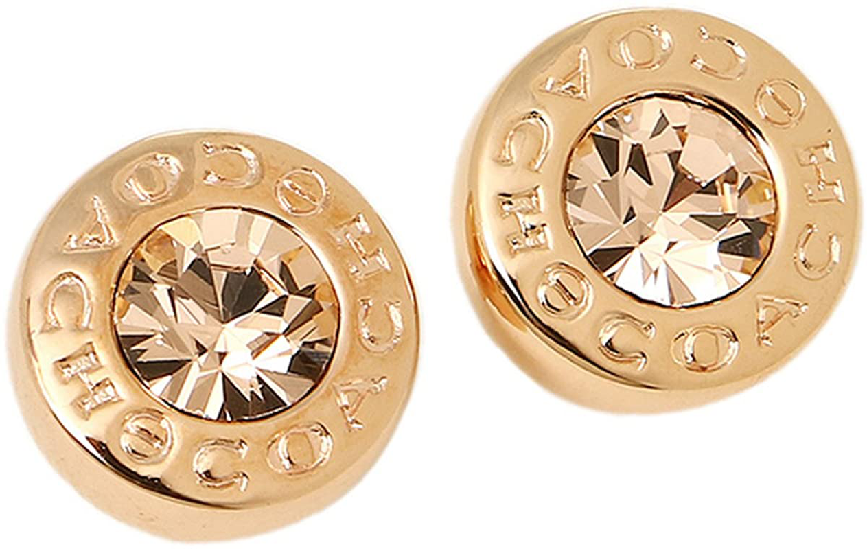 COACH GOLD OPEN CIRCLE STUD EARRINGS F54516, GOLD, Size No Size