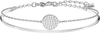 Swarovski Ginger Collection Women'S Bangle Bracelet, Sparkling White Crystals with Rhodium Plated Band and Chain
