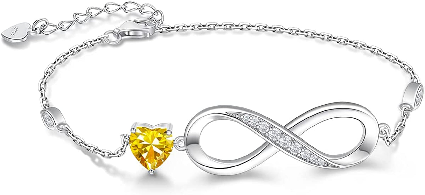 Infinity Love Heart Symbol Charm Bracelet for Women 925 Sterling Silver Adjustable Birthday Christmas Valentine’S Day Jewelry Gift for Mom Women Wife Girls Sister Her Friends