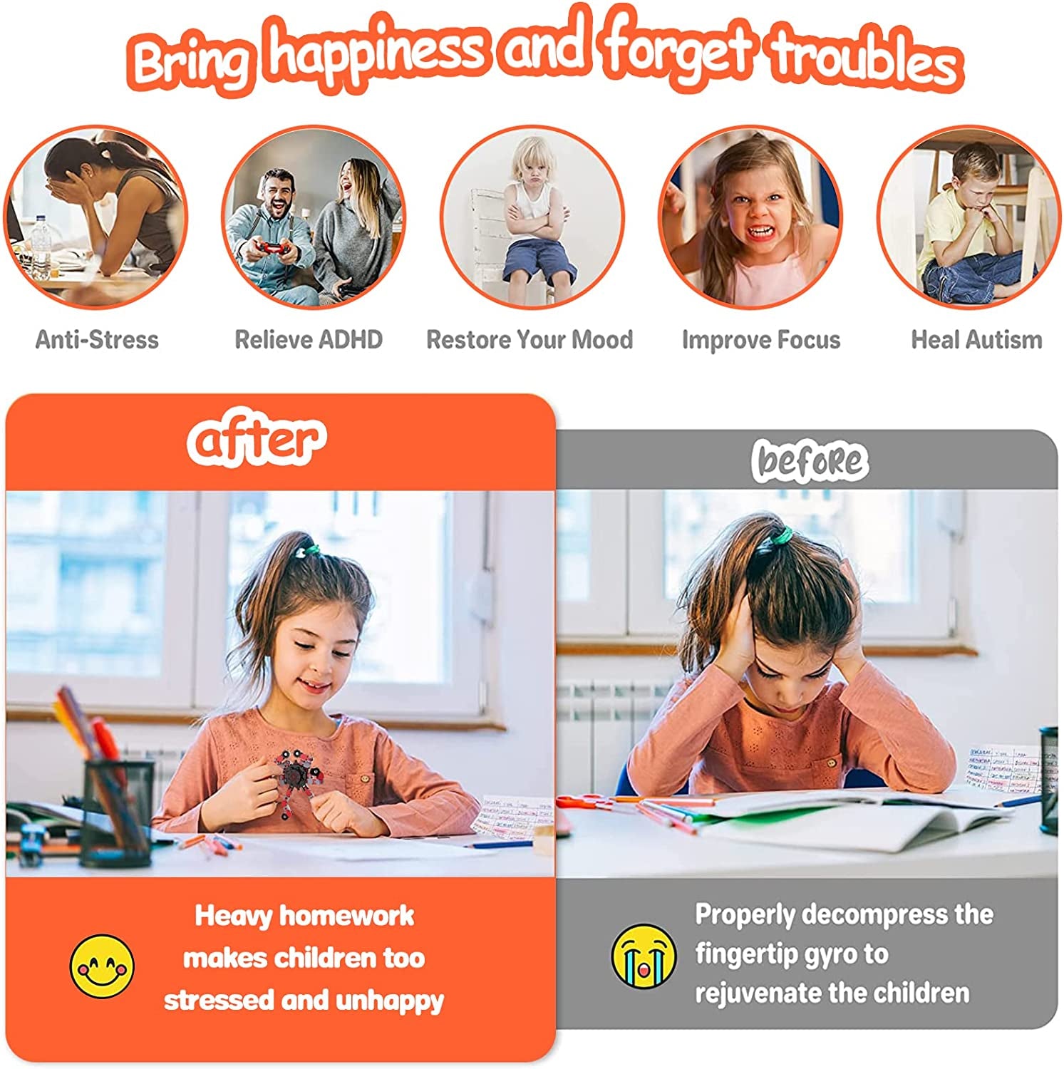 12 Pack Funny Sensory Fidget Toys,Deformable Chain DIY Robot Spinners Twister Fingertip Stress Relief Gyro Toy Christmas Stocking Stuffers Birthday Gifts Party Favors for Kids Adults,Classroom Prizes