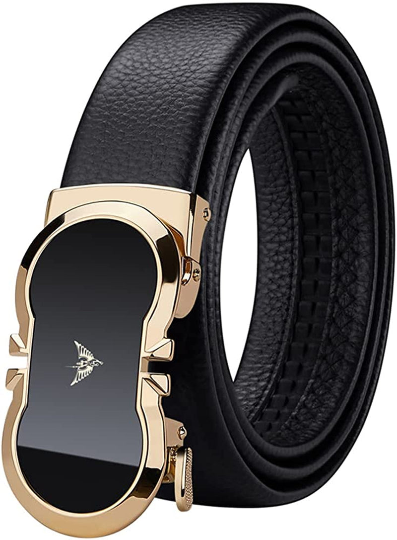 Leather Ratchet Belts for Men Automatic Buckle with Belt Box, Gift for Men