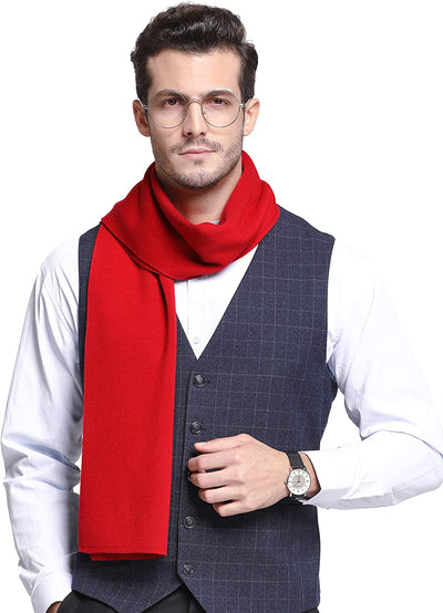 Men'S 100 Australian Merino Wool Scarf Knitted Soft Warm Neckwear