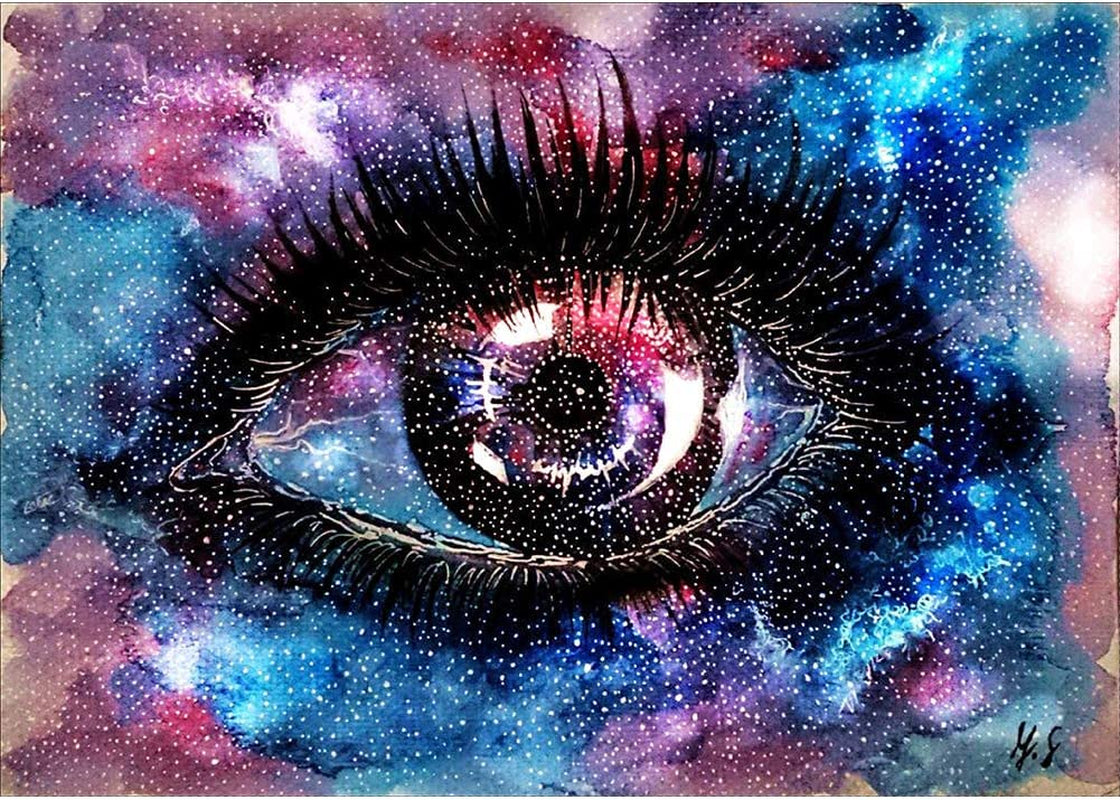 5D Diamond Painting Kits for Adults Eye，Diy 5D Diamond Art Kits for Adults Kids Landscape，Full Drill Paintings with Diamond Dots Gem Art Crafts Abstraction Home Decor 12X16Inch