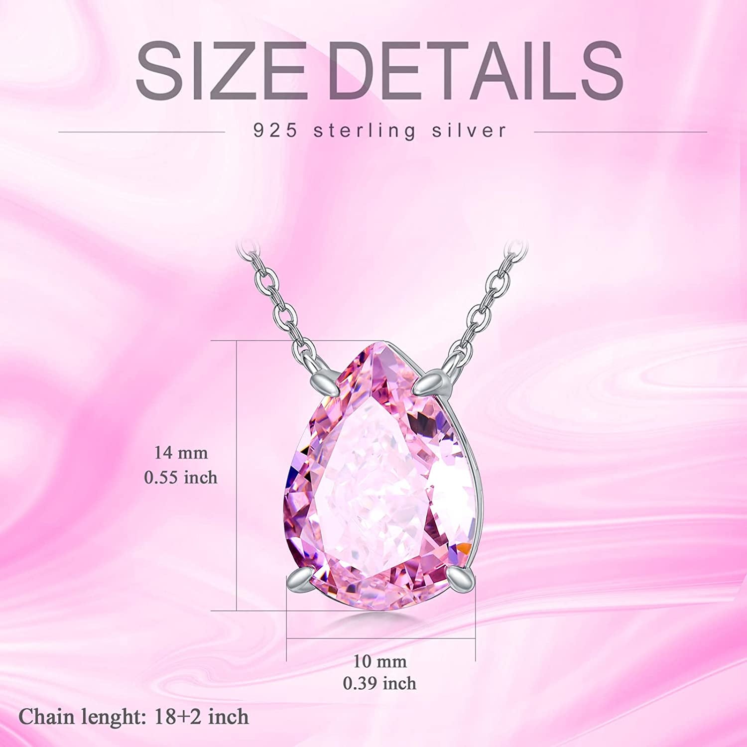 Valentines Day Gifts Teardrop Birthstone Choker Pendant Necklace 925 Sterling Silver Teardrop Creshed Ice Necklace,Bridal Prom - Elegant Birthday Mothers Day Anniversary Wedding Jewelry Gifts for Women Her Wife Mom