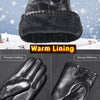 Men'S Leather Gloves, Black Driving/Working Touchscreen Lambskin Cashmere Winter Mittens