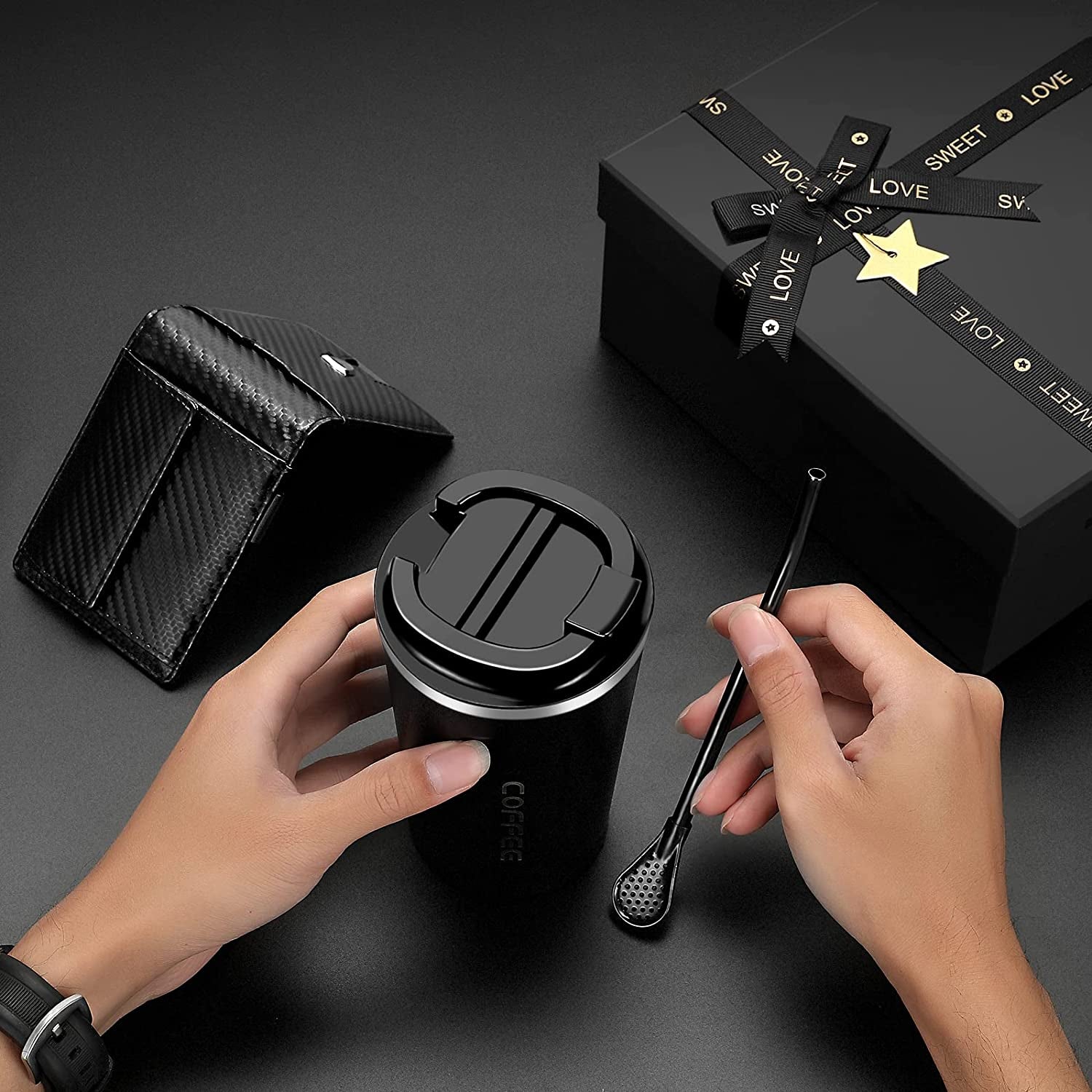 Men'S Birthday Gifts for Daughter, Son, Kid, Wife for Dad, Personalized Gifts for Men with Coffee Mug, Wallet and Belt for Husband Boyfriend Men'S Best Friend Birthday Gifts Father'S Day Gift