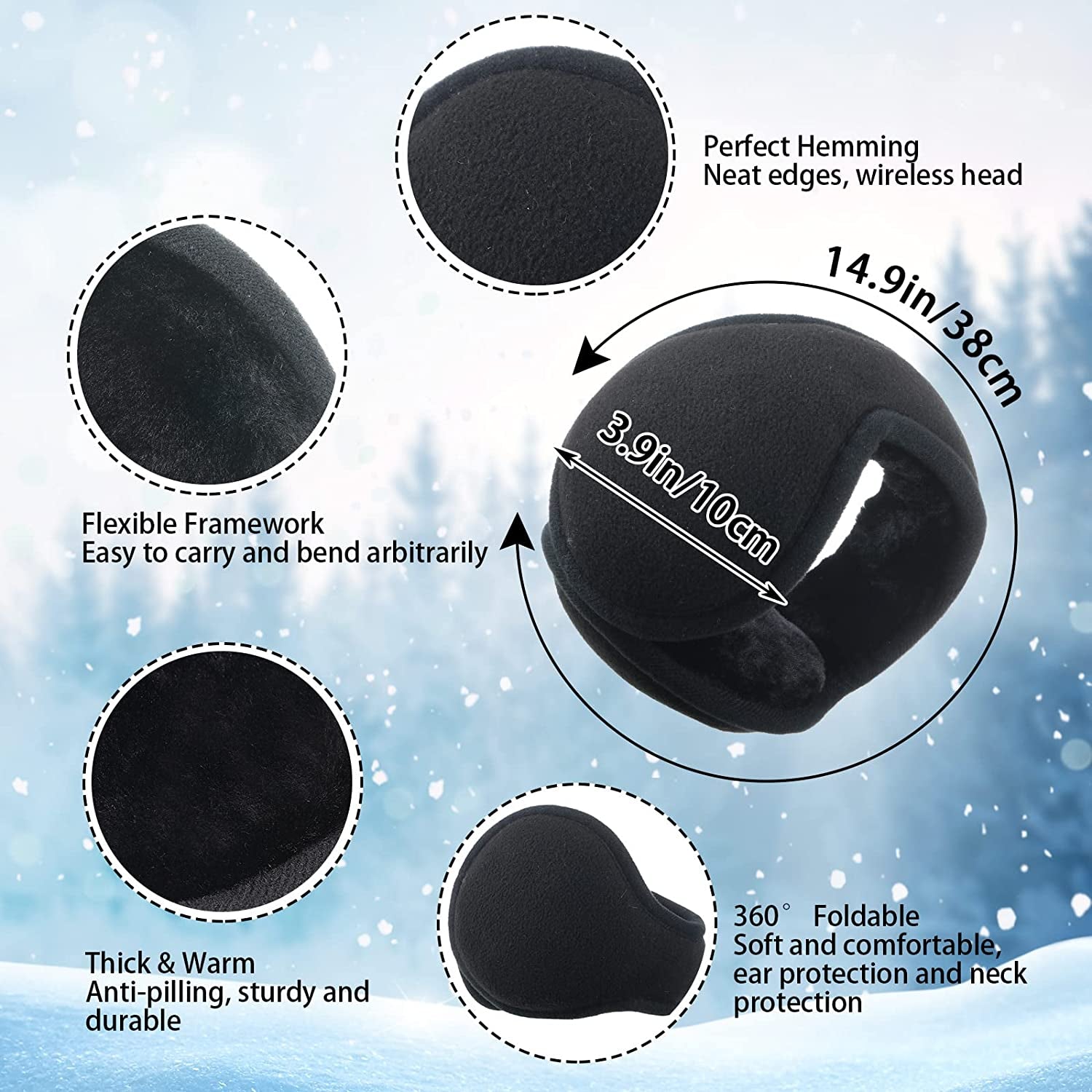 Winter Hats Scarf Gloves Warm Fleece Lined Knit Hat Ear Warmers Socks for Women and Men
