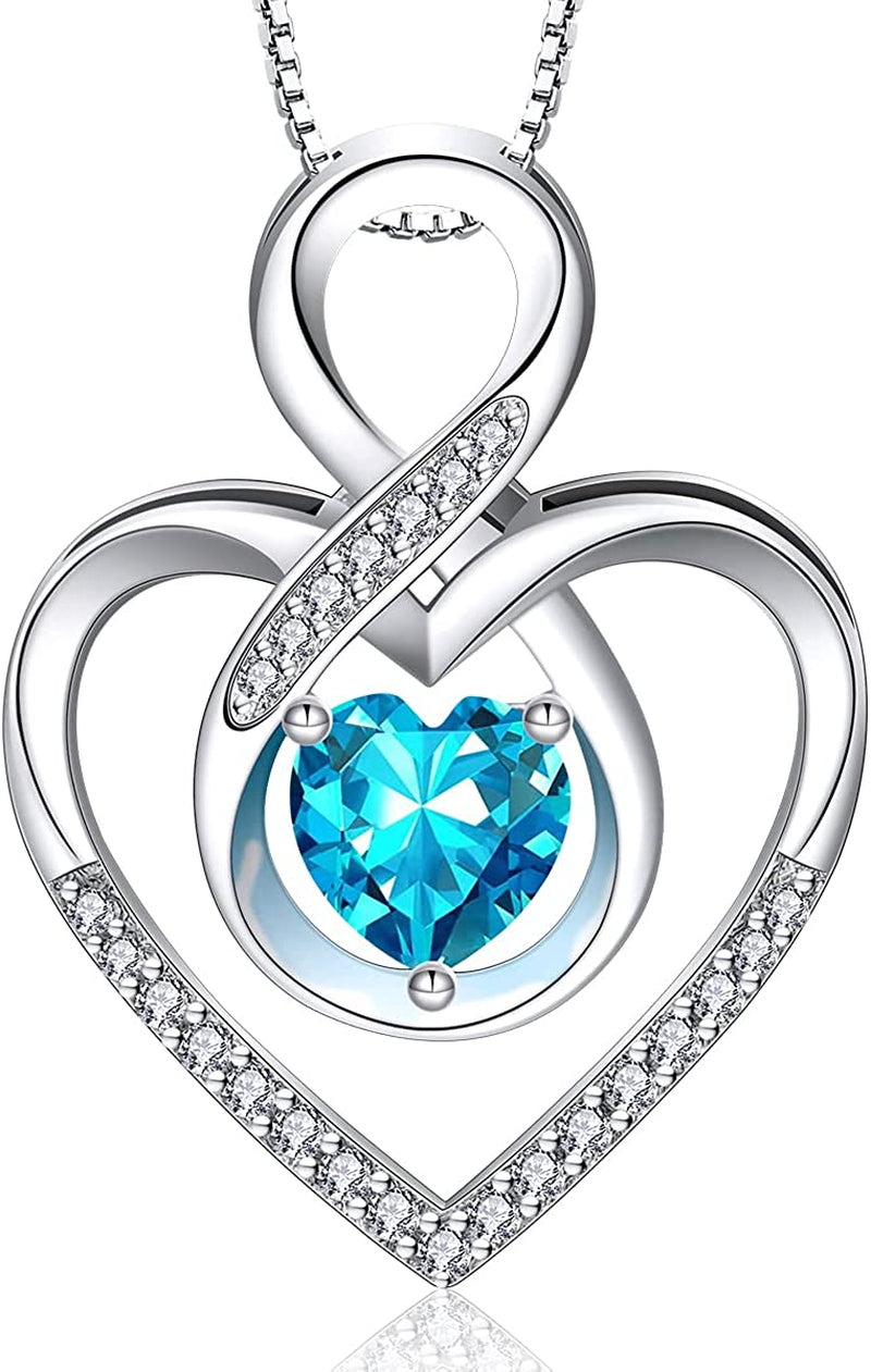 Infinity Heart Symbol Necklace for Women 925 Sterling Silver Dainty Forever Love Heart Pendant Valentine’S Day Mother’S Day Anniversary Birthday Jewelry Gifts for Women Mom Wife Girls Sister Her Friends