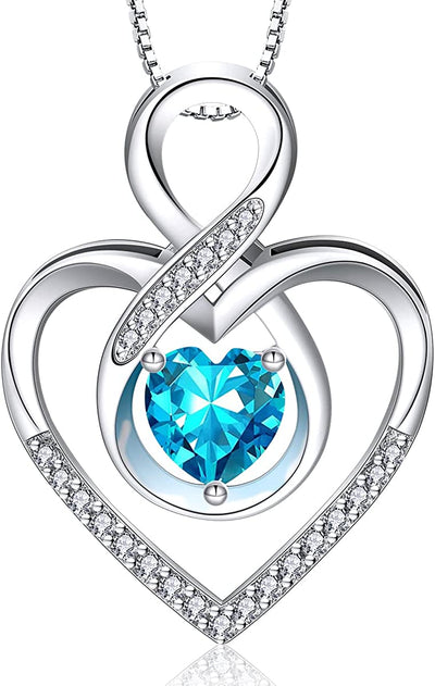 Infinity Heart Symbol Necklace for Women 925 Sterling Silver Dainty Forever Love Heart Pendant Valentine’S Day Mother’S Day Anniversary Birthday Jewelry Gifts for Women Mom Wife Girls Sister Her Friends