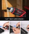 Electric Screwdriver Set Rechargeable 4V Cordless Screwdriver Kit with 44Pcs Accessories, 5.65Nm Screw Gun, 5+1 Torque Setting, 2 Position Handle with LED Light