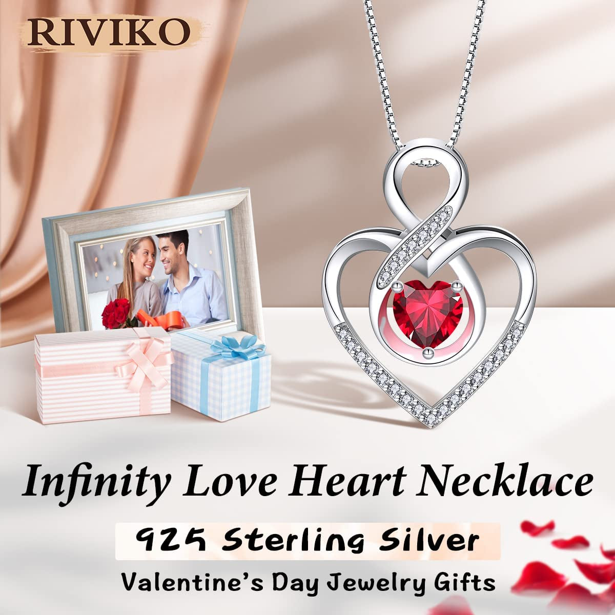 Infinity Heart Symbol Necklace for Women 925 Sterling Silver Dainty Forever Love Heart Pendant Valentine’S Day Mother’S Day Anniversary Birthday Jewelry Gifts for Women Mom Wife Girls Sister Her Friends