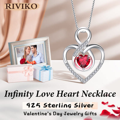 Infinity Heart Symbol Necklace for Women 925 Sterling Silver Dainty Forever Love Heart Pendant Valentine’S Day Mother’S Day Anniversary Birthday Jewelry Gifts for Women Mom Wife Girls Sister Her Friends