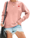 Love Heart Sweatshirt Women Valentines Day Shirt Cute Long Sleeve Crewneck Pullover Tops Valentines Gift
