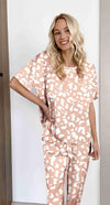 Women'S Satin Silky Pajama Set Short Sleeve T-Shirt with Long Pajama Pant Set Soft PJ Loungewear