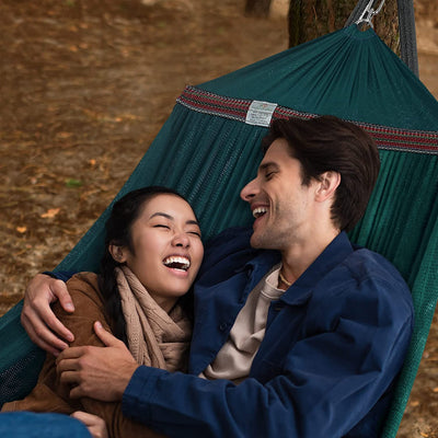 Double Hammock with Stand Included for 2 Persons/ Foldable Hammock Stand 550 Lbs Capacity Portable Case - Inhouse, Outdoor, Camping, Peacock