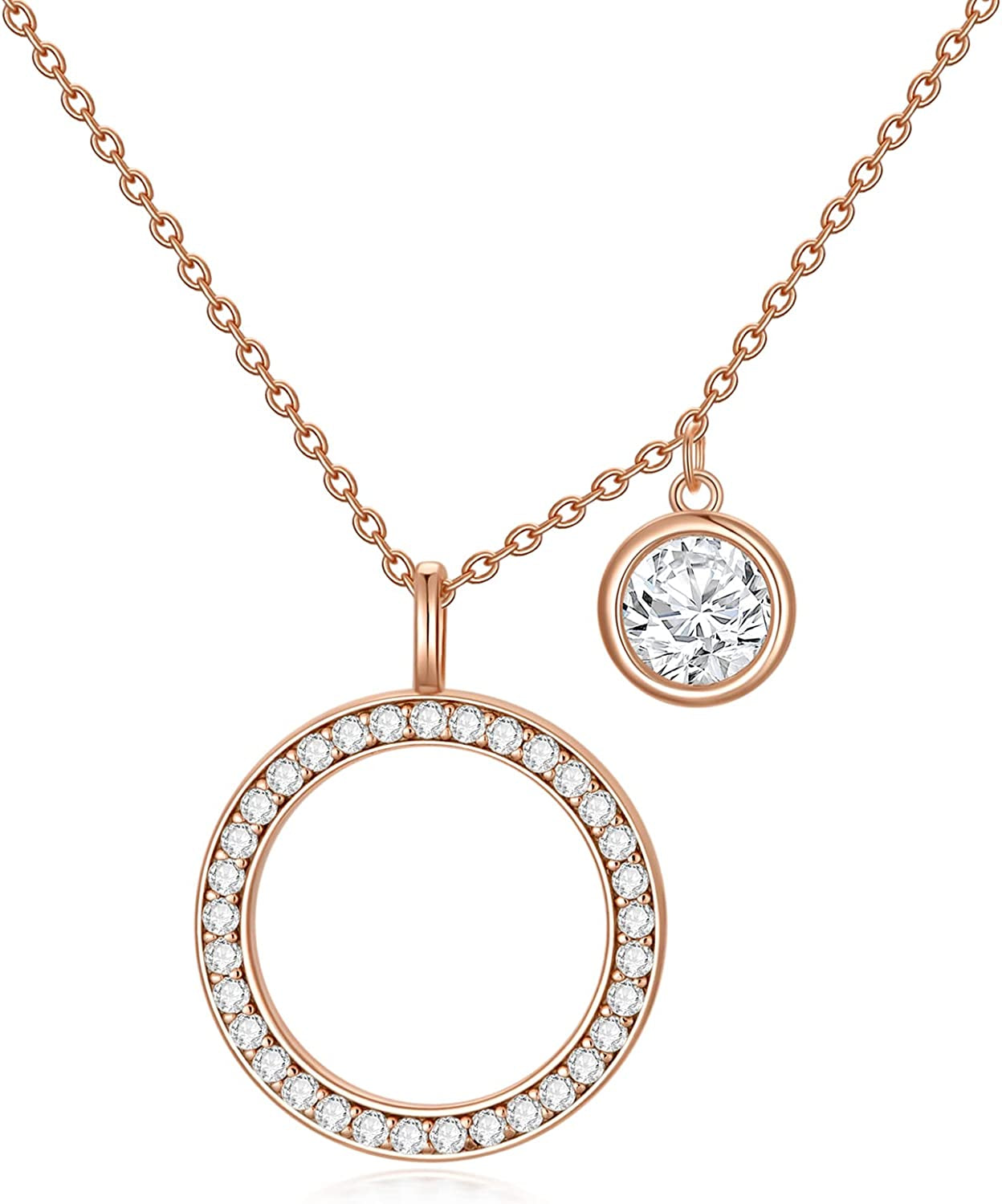 Moissanite Necklace for Women, 18K Gold Plated Sliver Moissanite Diamond Necklace, Anniversary Birthday Gifts for Her Wife Mom Grandma