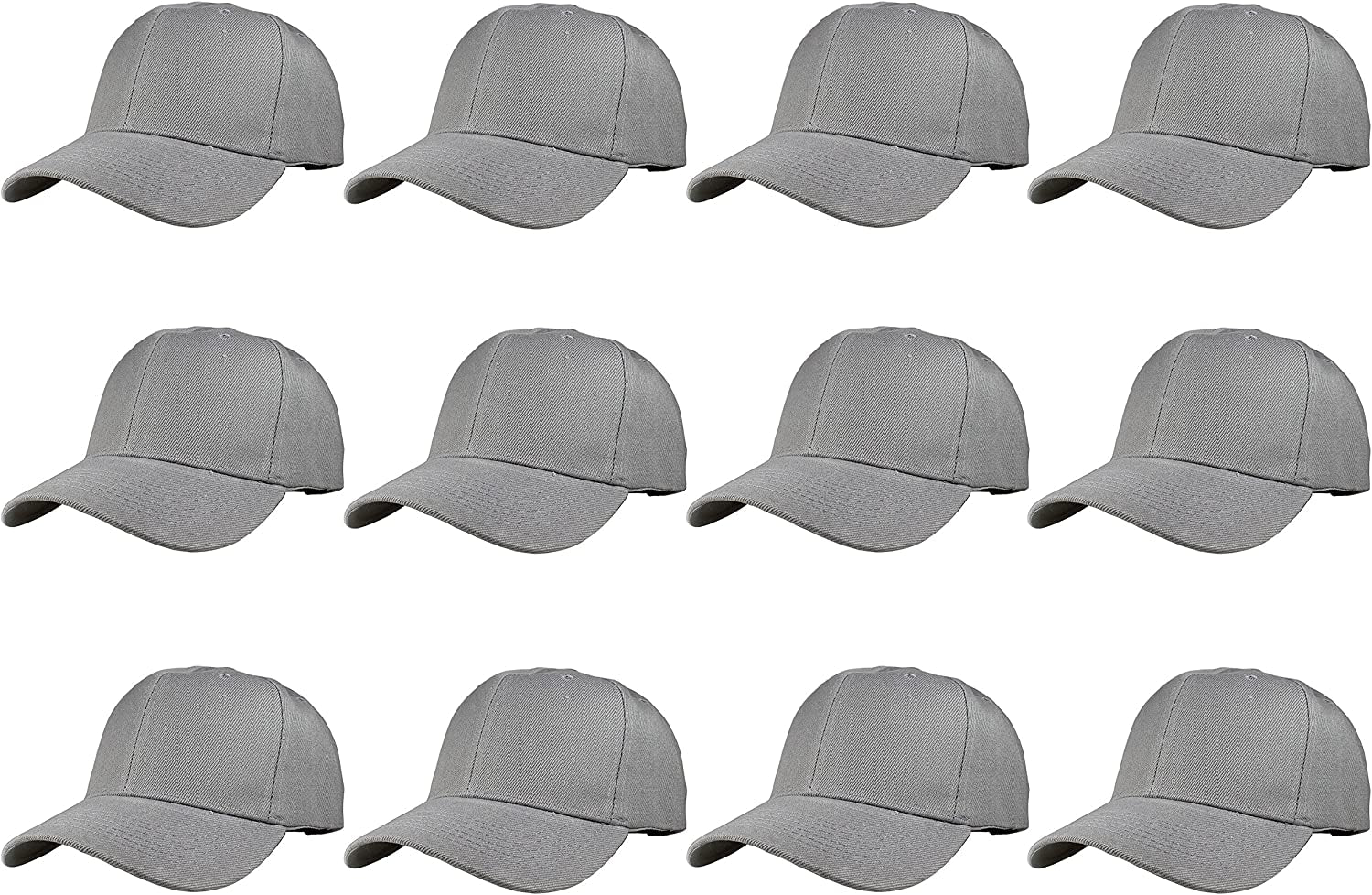 Plain Blank Baseball Caps Adjustable Back Strap Wholesale LOT 12 PC'S