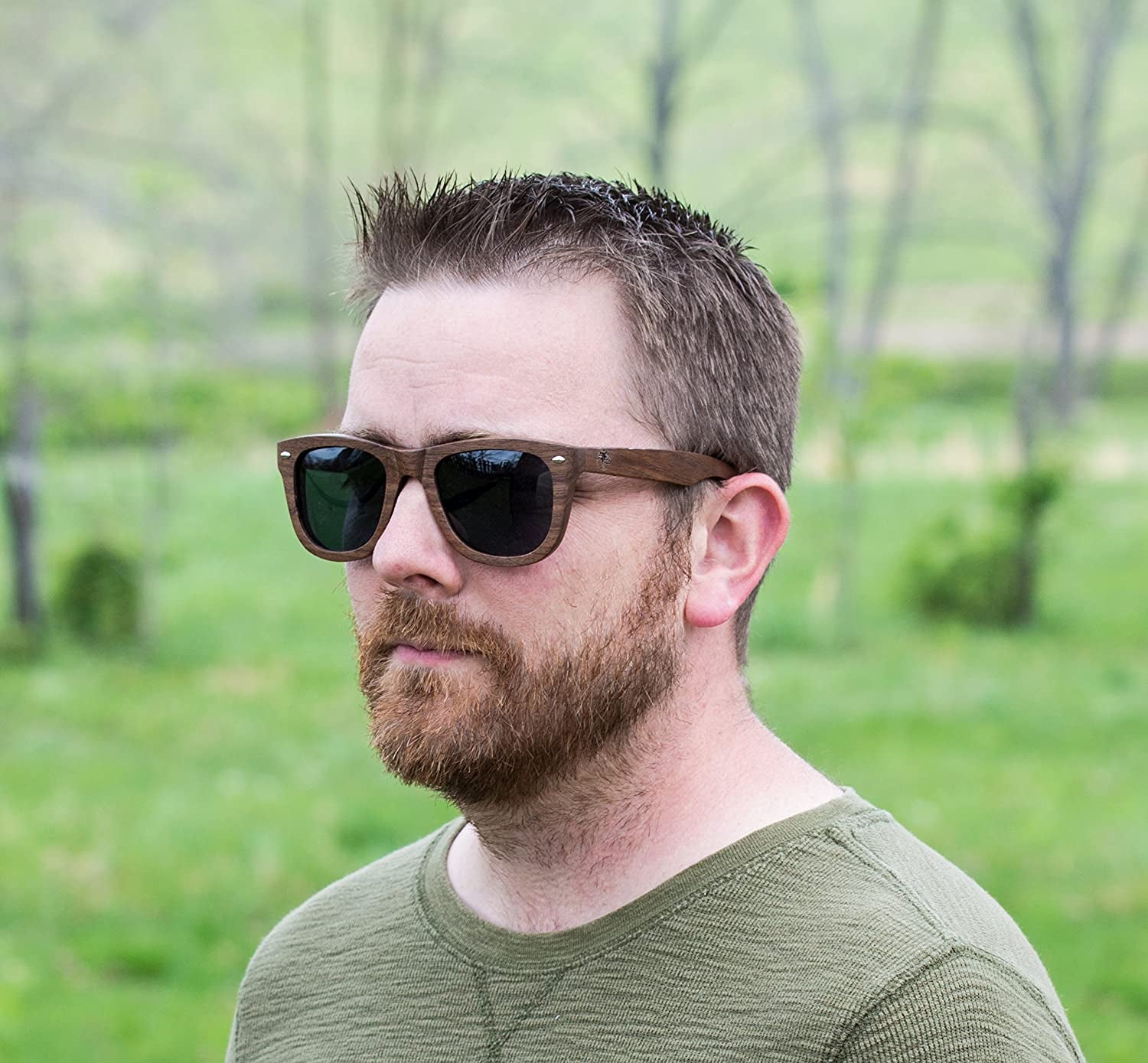 Real Solid Handmade Wooden Sunglasses for Men, Polarized Lenses with Gift Box