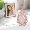 Rose Gold Rose Quartz Pendant Necklace Teardrop Pink Love Crystal Necklace Jewelry Valentine'S Day Birthday Mother'S Day Gifts for Women Girls Wife Mom Girlfriend Her
