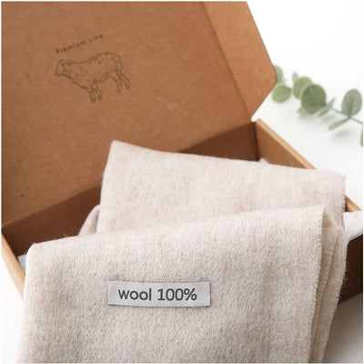 100% Wool Scarf - Men and Women Warm Soft Luxurious Solid Colors Gift Box by