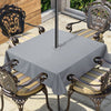 Outdoor and Indoor Tablecloth - Washable Waterproof Wrinkle Free Table Cloth with Zipper and Umbrella Hole for Spring/ Summer/ Party/ Picnic/ BBQS/ Patio (Round 60 Inch, Grey)