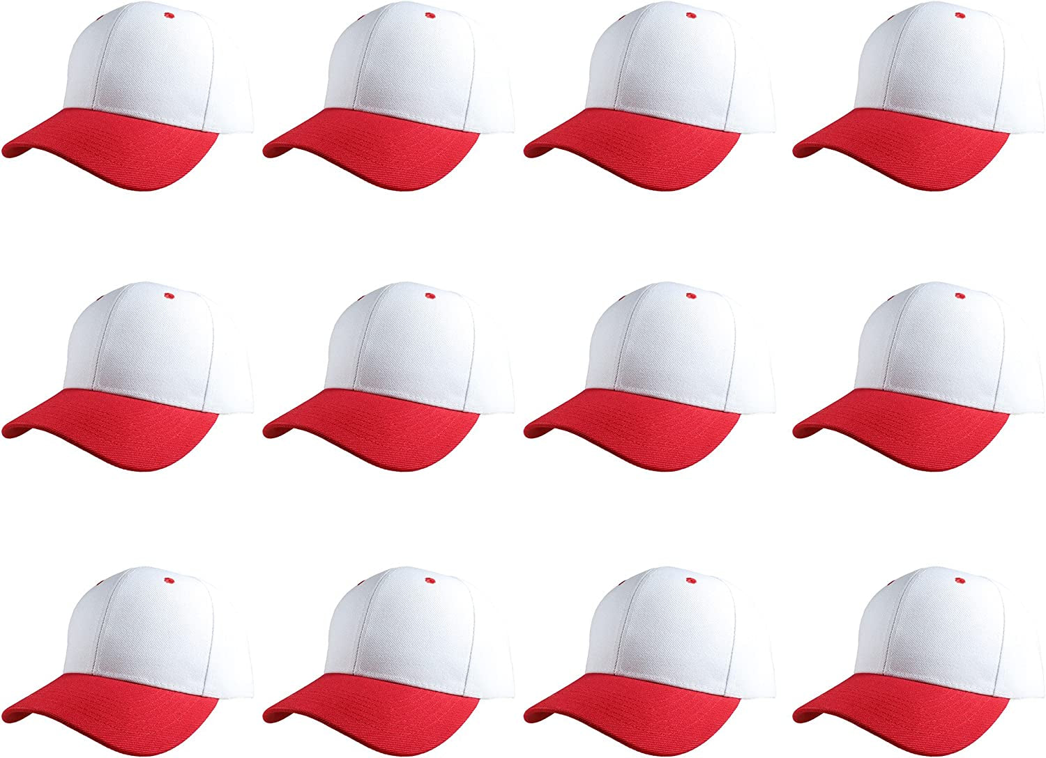 Plain Blank Baseball Caps Adjustable Back Strap Wholesale LOT 12 PC'S