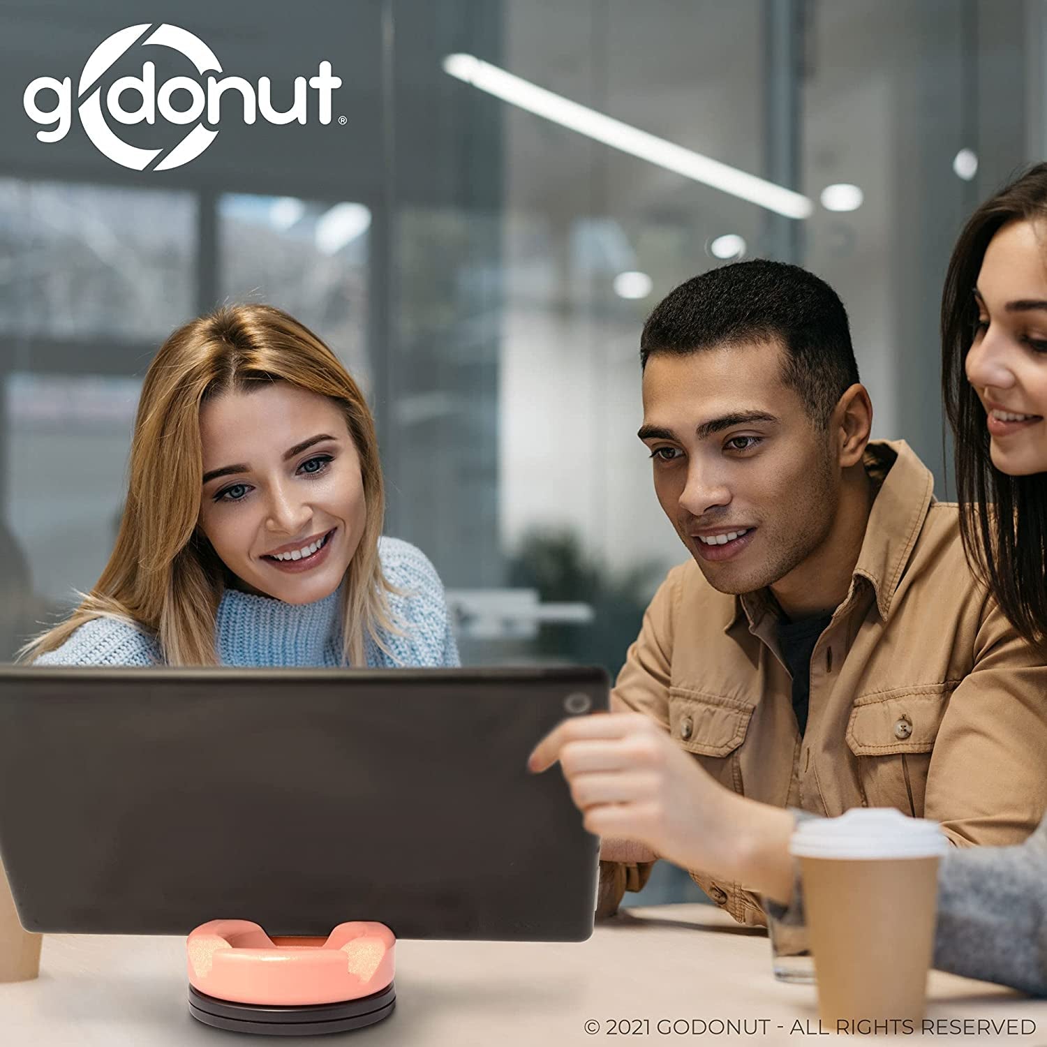 Glazed 360 Swivel Phone Stand - Portable Mount Accessory for Travel, Nightstand or Desk- Compatible with Tablet, Iphone & Most Smartphones – Orange