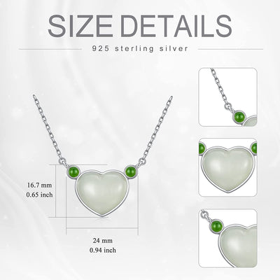 Love Heart Necklace White Jade Simple Pendant Necklace Valentine'S Day Mother'S Day Gifts for Women Her Mom Wife Girlfriend