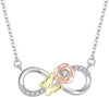 Sunflower Heart Necklace for Women 925 Sterling Silver Cubic Zirconia Love Pendant Jewelry Gifts for Women