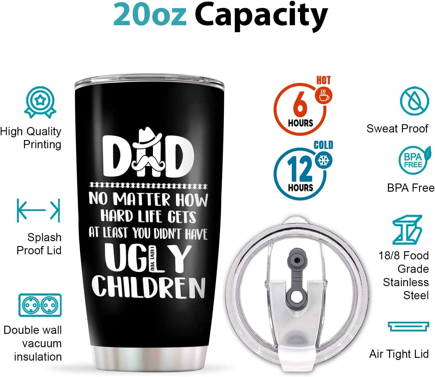 Best Gifts for Dad from Daughter, Son, Kid - Christmas Present for Dad, Husband - Funny Gift Fathers Day, Birthday Gifts for Dad, Father Gifts Set - Keychain, Hammer Multitool, 20Oz Tumbler