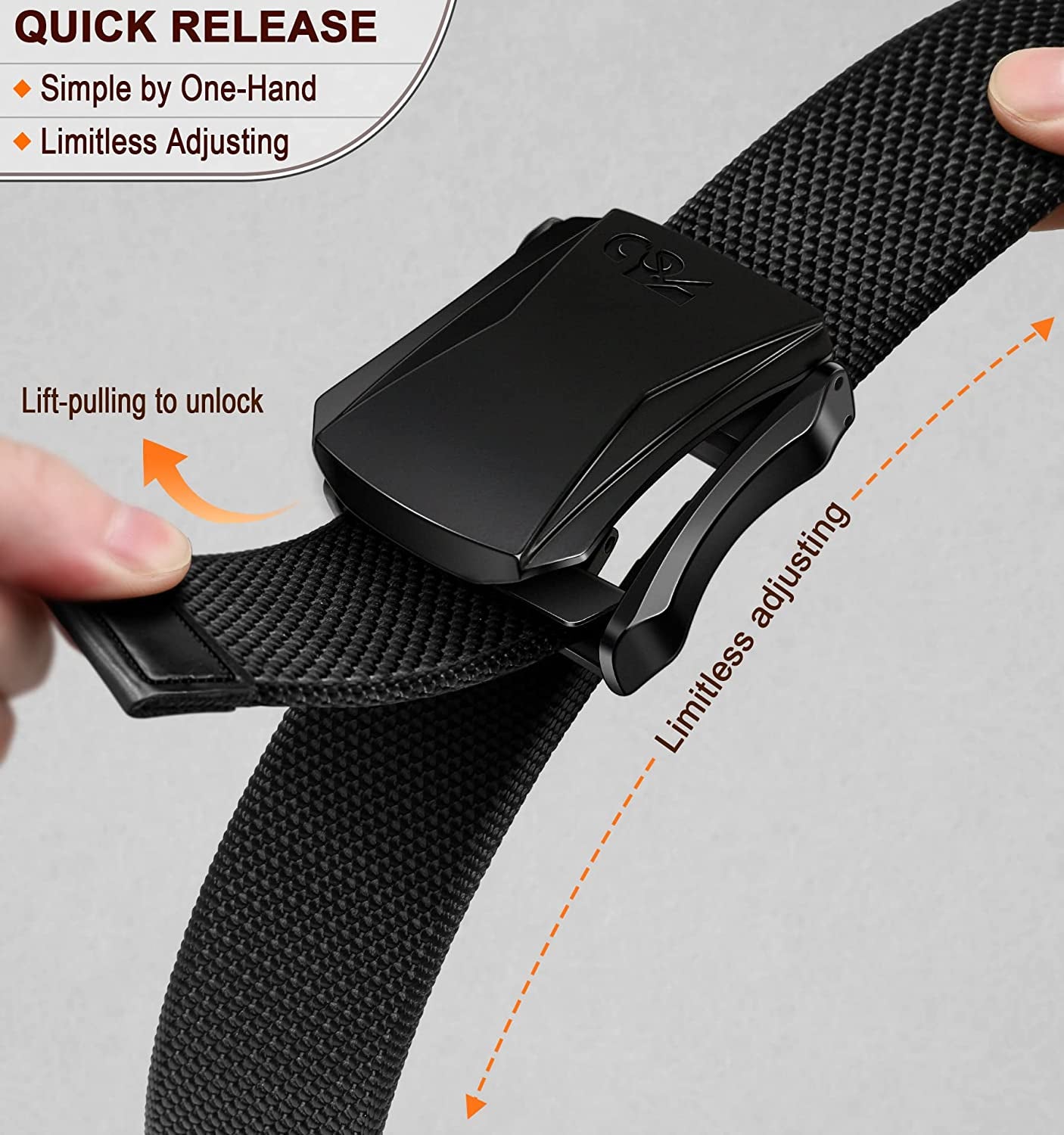 Mens Belt, Military Tactical Stretch Web Nylon Belt for Hiking Hunting Pants 1.5",Cut for Fit