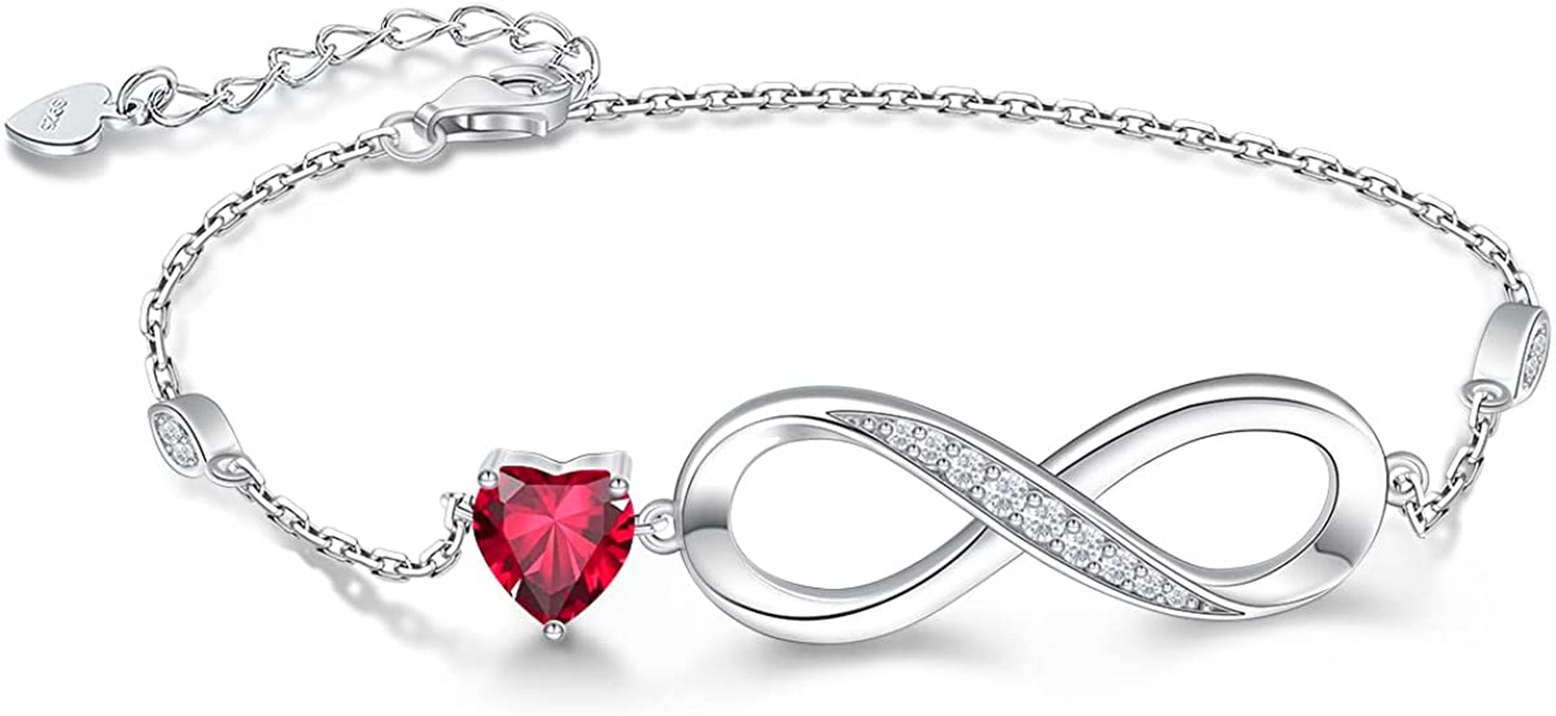 Infinity Love Heart Symbol Charm Bracelet for Women 925 Sterling Silver Adjustable Birthday Christmas Valentine’S Day Jewelry Gift for Mom Women Wife Girls Sister Her Friends