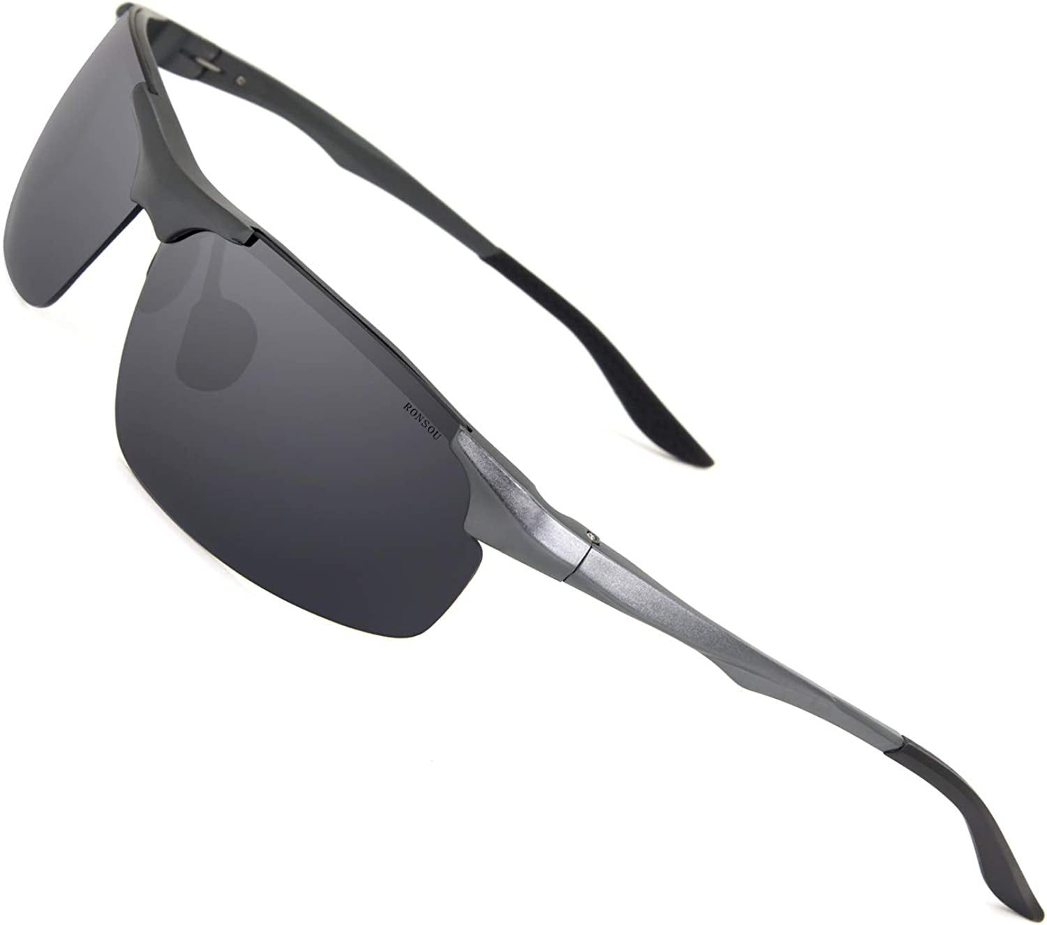 Men Sport Al-Mg Polarized Sunglasses Unbreakable for Driving Cycling Fishing Golf