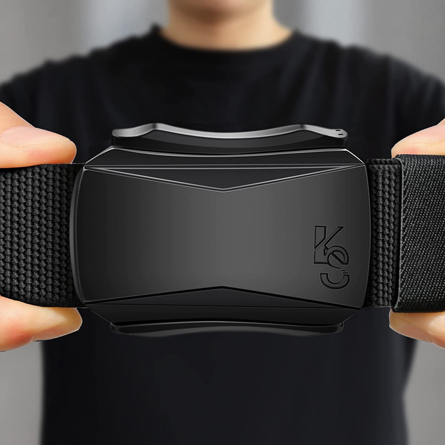 Mens Belt, Military Tactical Stretch Web Nylon Belt for Hiking Hunting Pants 1.5",Cut for Fit