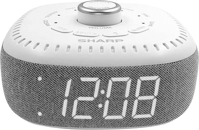 Sound Machine Alarm Clock with Bluetooth Speaker, 6 High Fidelity Sleep Soundtracks – White Noise Machine for Baby, Adults, Home and Office – Blue LED