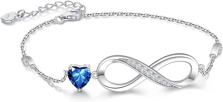 Infinity Love Heart Symbol Charm Bracelet for Women 925 Sterling Silver Adjustable Birthday Christmas Valentine’S Day Jewelry Gift for Mom Women Wife Girls Sister Her Friends