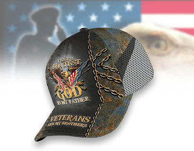 All over Printed Cap, God Cap, Religious Cap, Christ Cap, Christian Cap, Gift for Dad, Dad Cap, Veteran Cap, US Veteran Cap, Military Cap, Bald Eagle Cap, Remember Veteran Cap, Soldier Cap