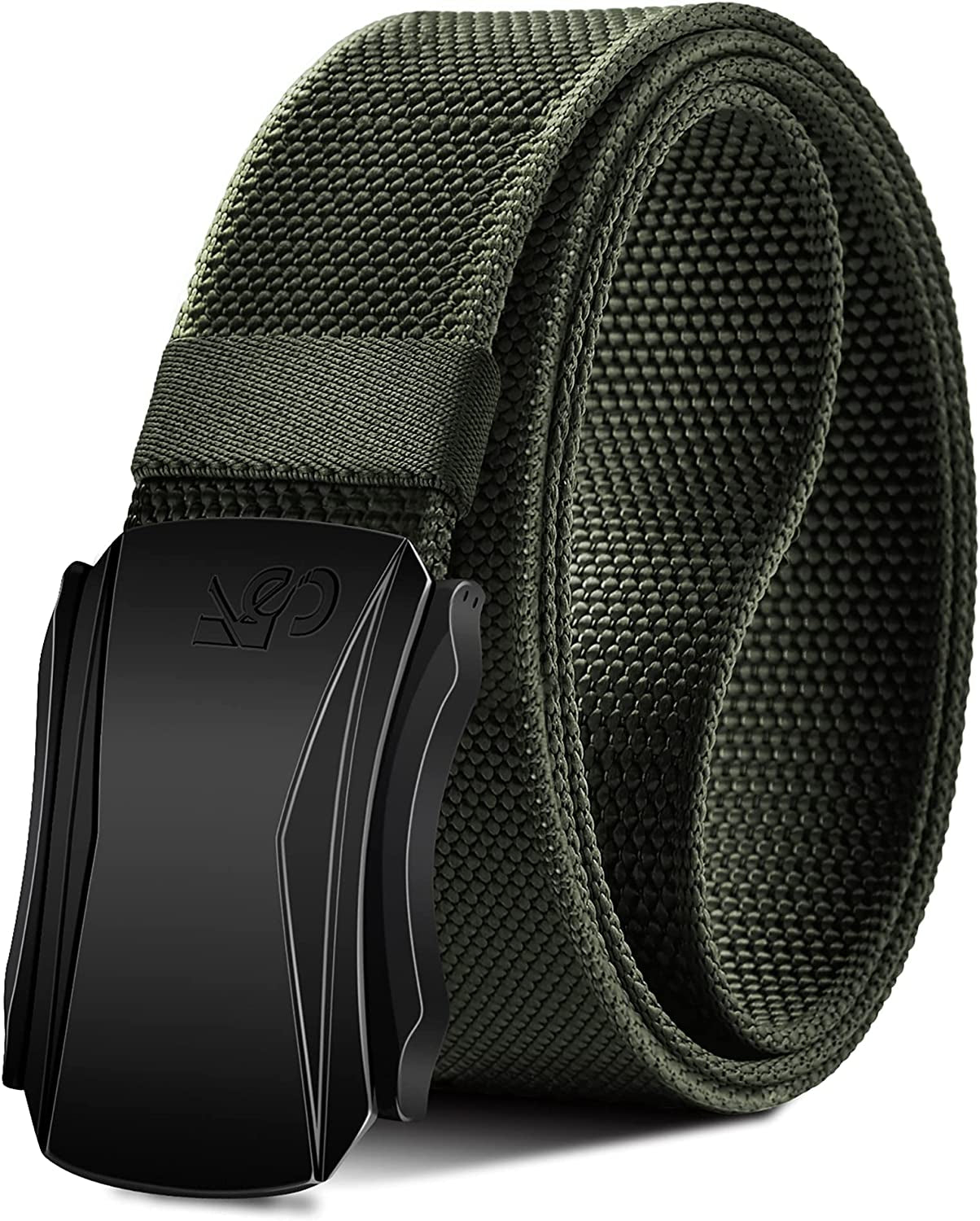 Mens Belt, Military Tactical Stretch Web Nylon Belt for Hiking Hunting Pants 1.5",Cut for Fit