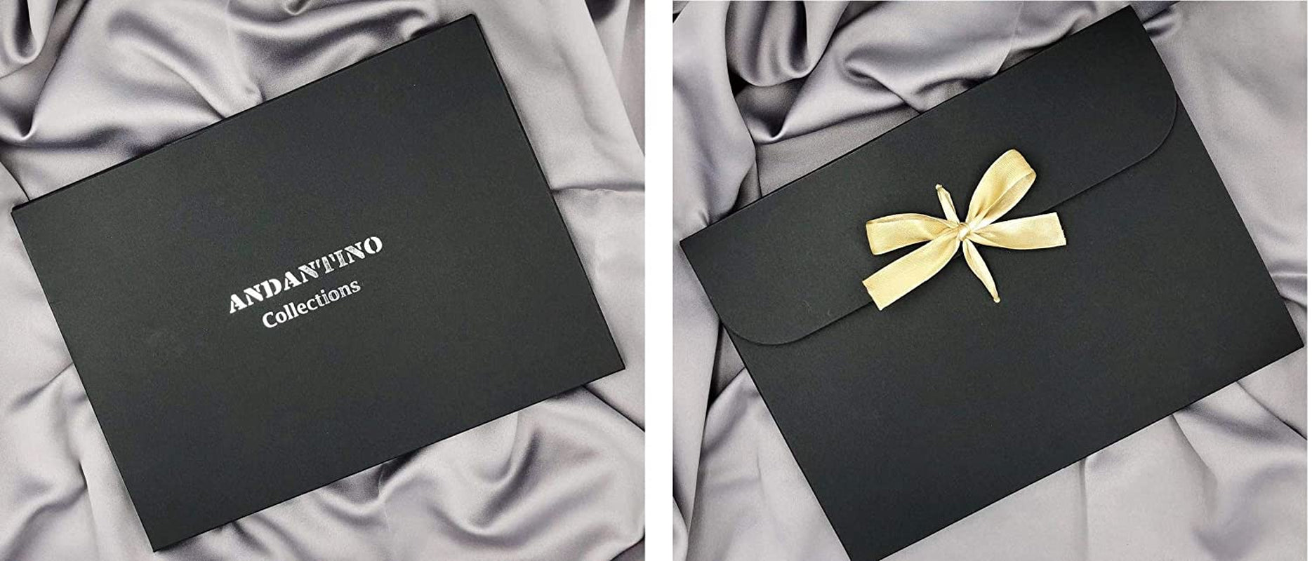 ANDANTINO 100% Pure Mulberry Silk Scarf 43" Large Square Lightweight Headscarf& Shawl–Women Hair Wraps-With Gift Packed