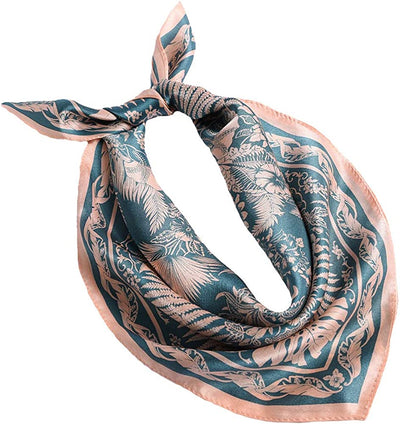 ANDANTINO 100% Pure Mulberry Silk Scarf 43" Large Square Lightweight Headscarf& Shawl–Women Hair Wraps-With Gift Packed