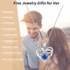 Infinity Heart Necklaces for Women Girls - 925 Sterling Silver Rose Gold Chain with 2 Carat (8MM) CZ Diamond, Christmas Valentines Day Birthday Wedding Jewelry Gifts for Women Wife Girls Her