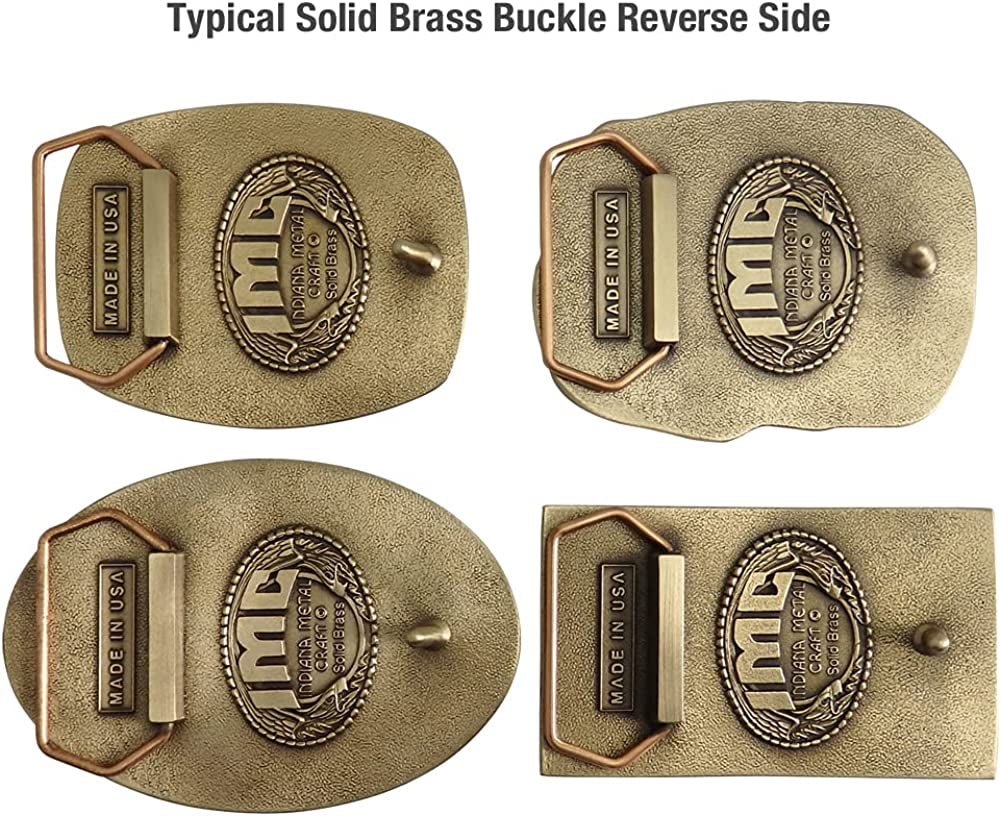 Large Mouth Bass Solid Brass Belt Buckle Western Frame Made in USA