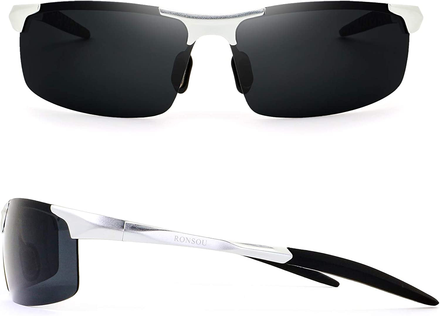 Men Sport Al-Mg Polarized Sunglasses Unbreakable for Driving Cycling Fishing Golf