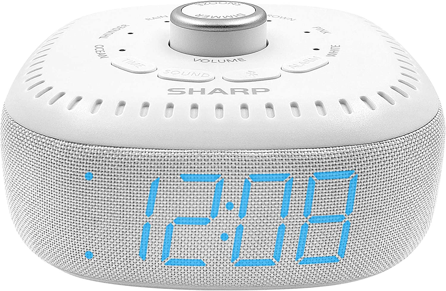 Sound Machine Alarm Clock with Bluetooth Speaker, 6 High Fidelity Sleep Soundtracks – White Noise Machine for Baby, Adults, Home and Office – Blue LED