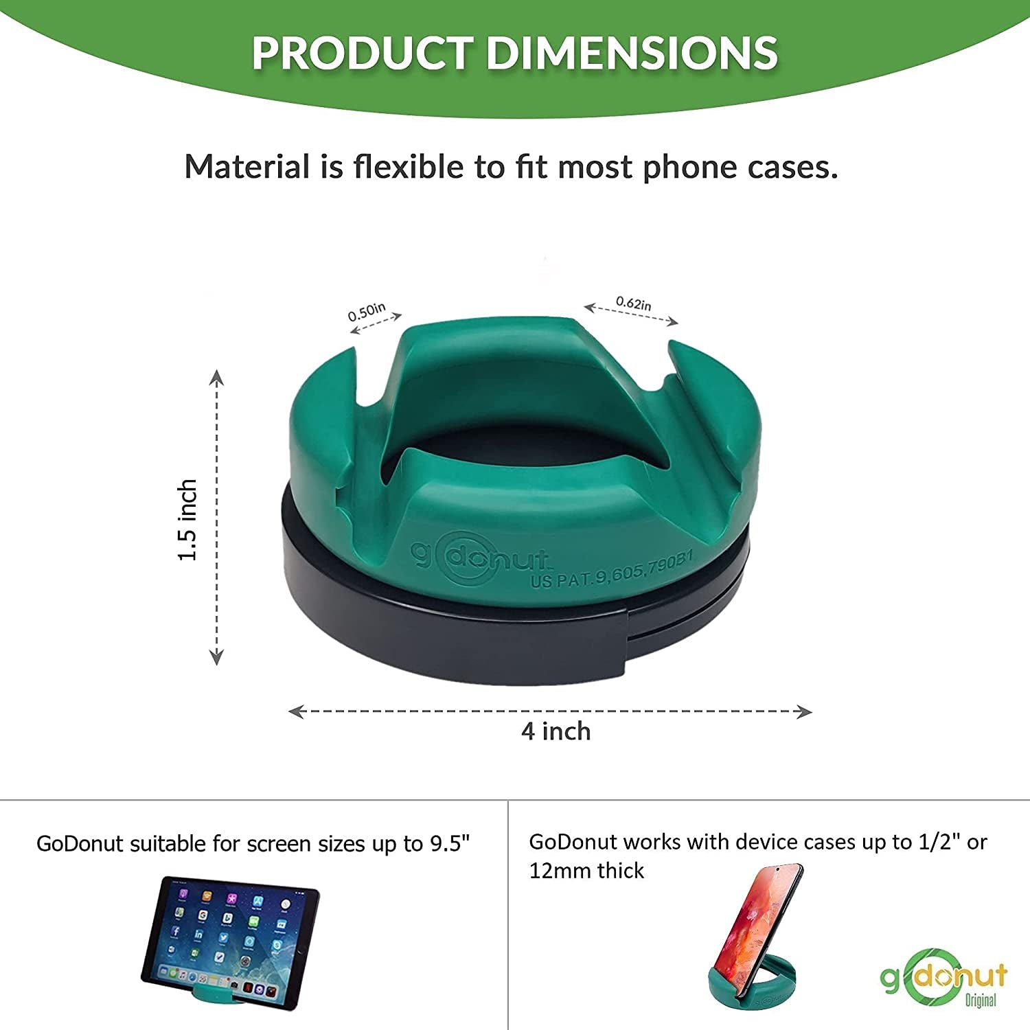 Glazed 360 Swivel Phone Stand - Portable Mount Accessory for Travel, Nightstand or Desk- Compatible with Tablet, Iphone & Most Smartphones – Orange